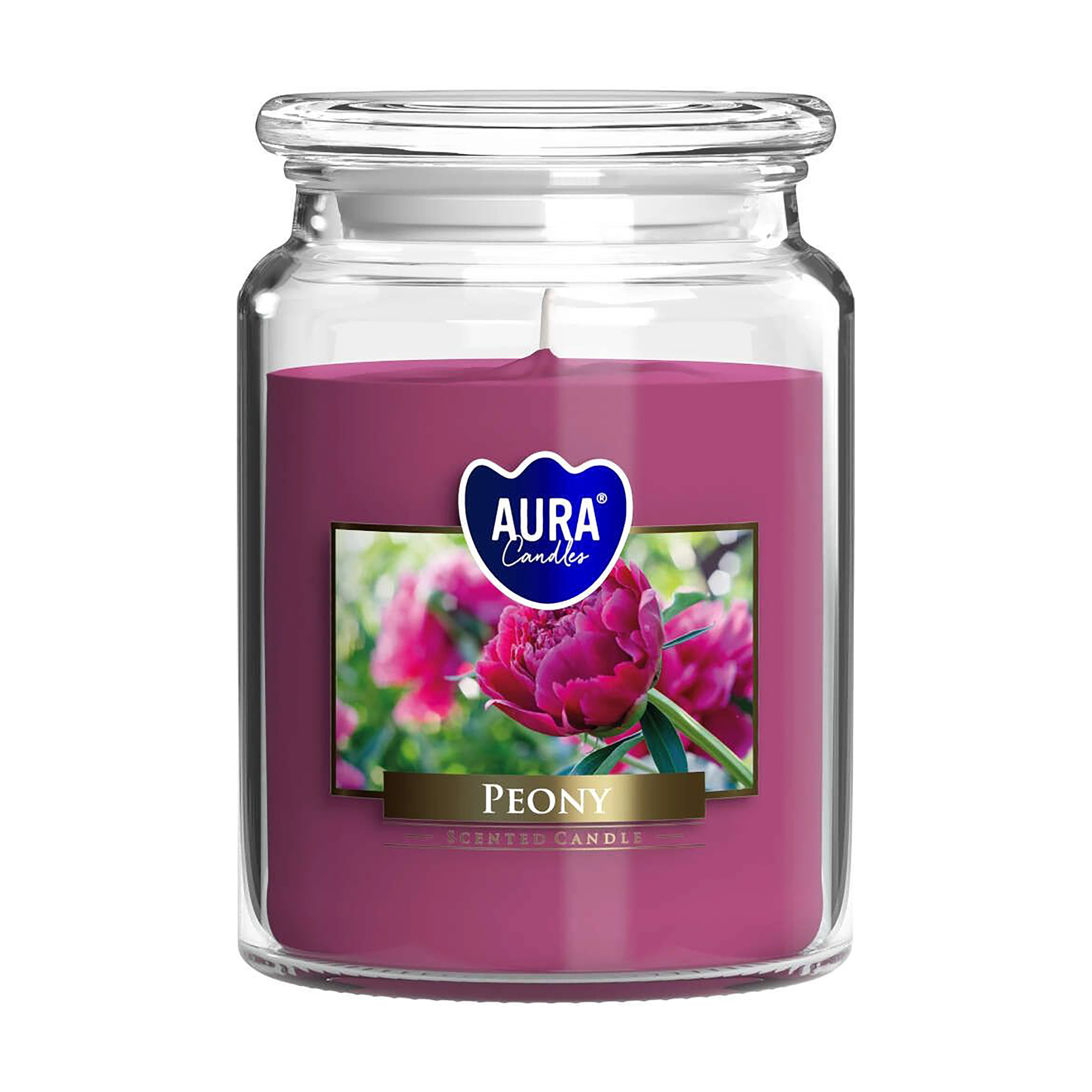 Ароматична свічка в банці Bispol Scented Candle Aura Peony, 500 г (snd99-157)