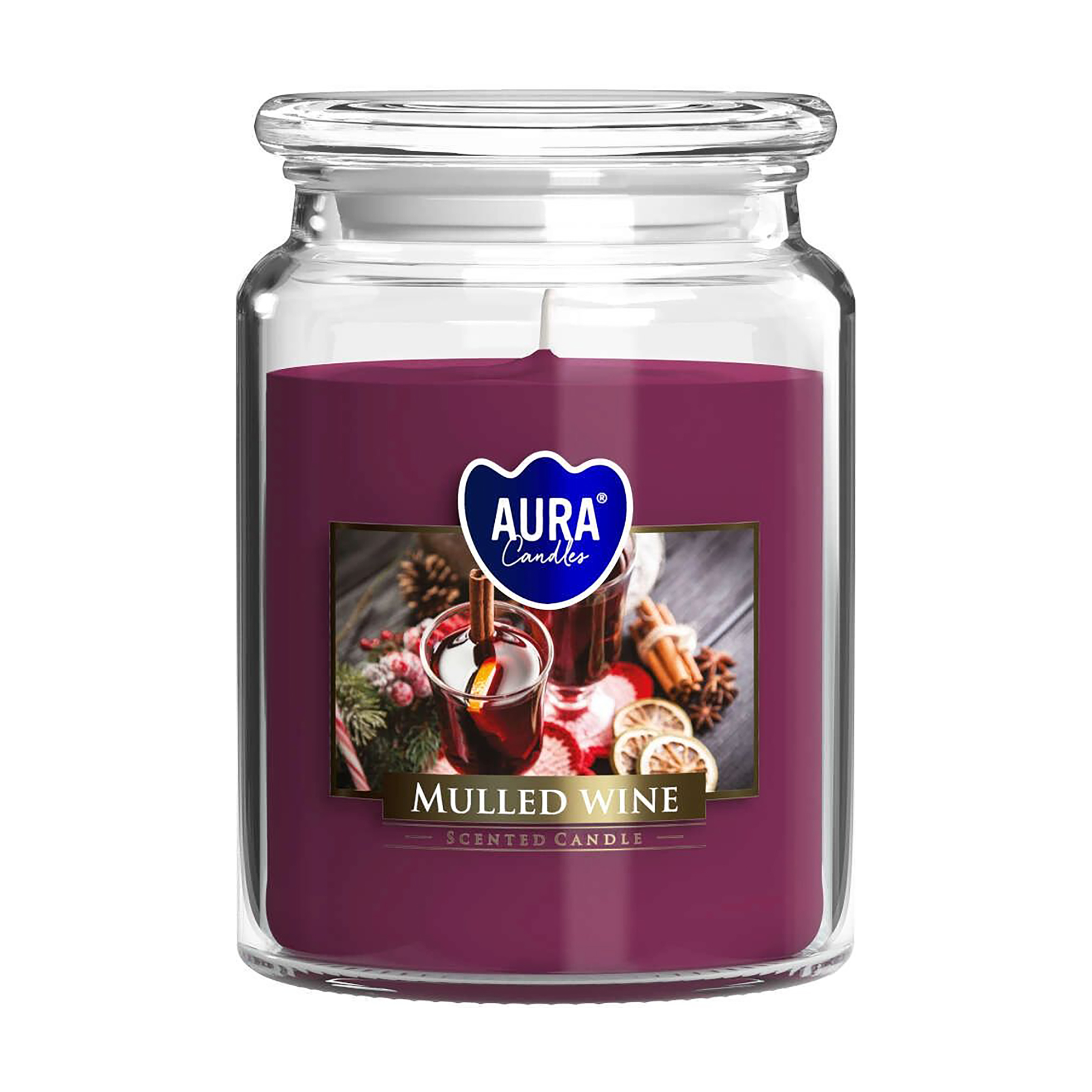 Ароматична свічка в банці Bispol Scented Candle Aura Mulled Wine, 500 г (snd99-195)