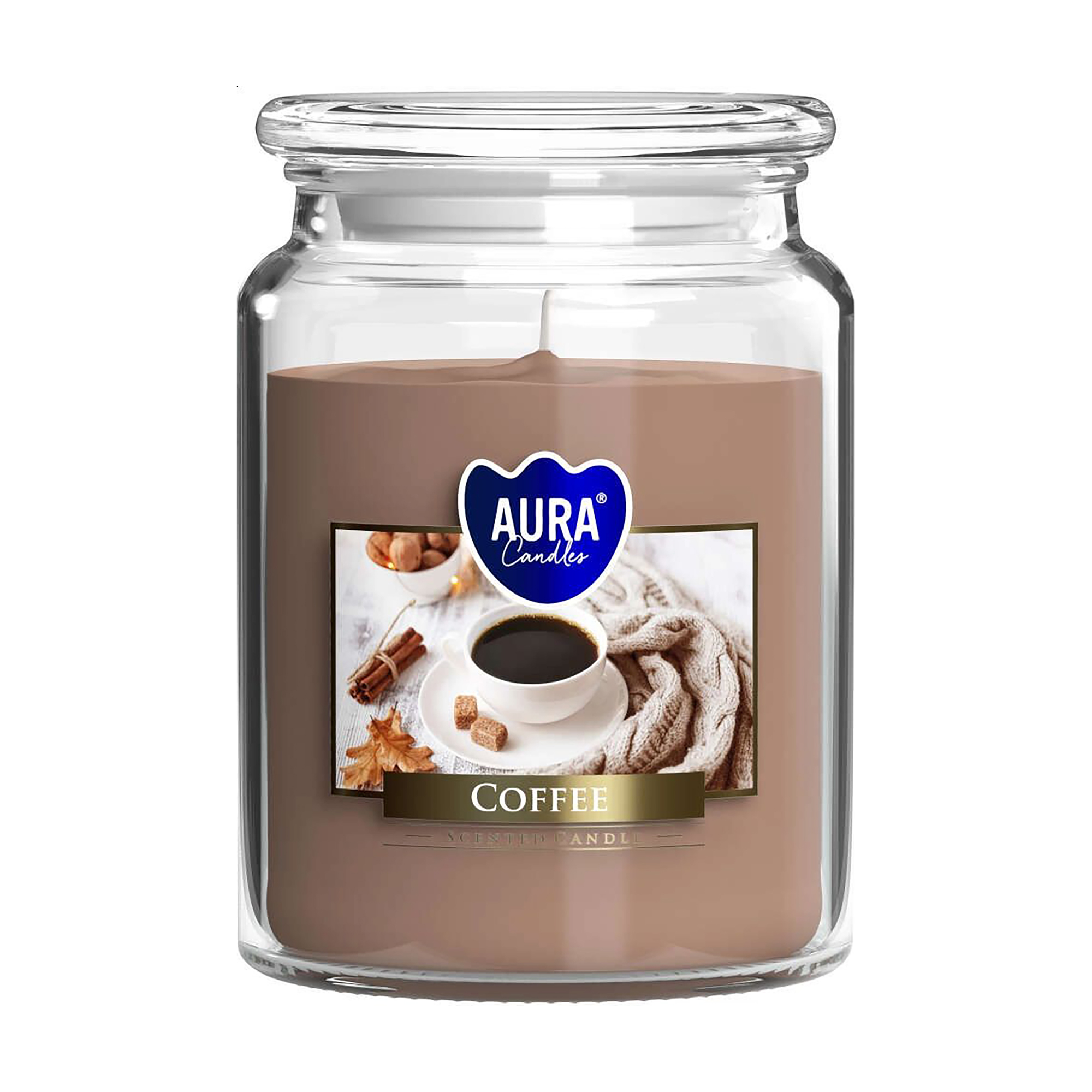 Ароматична свічка в банці Bispol Scented Candle Aura Coffee, 500 г (snd99-89)