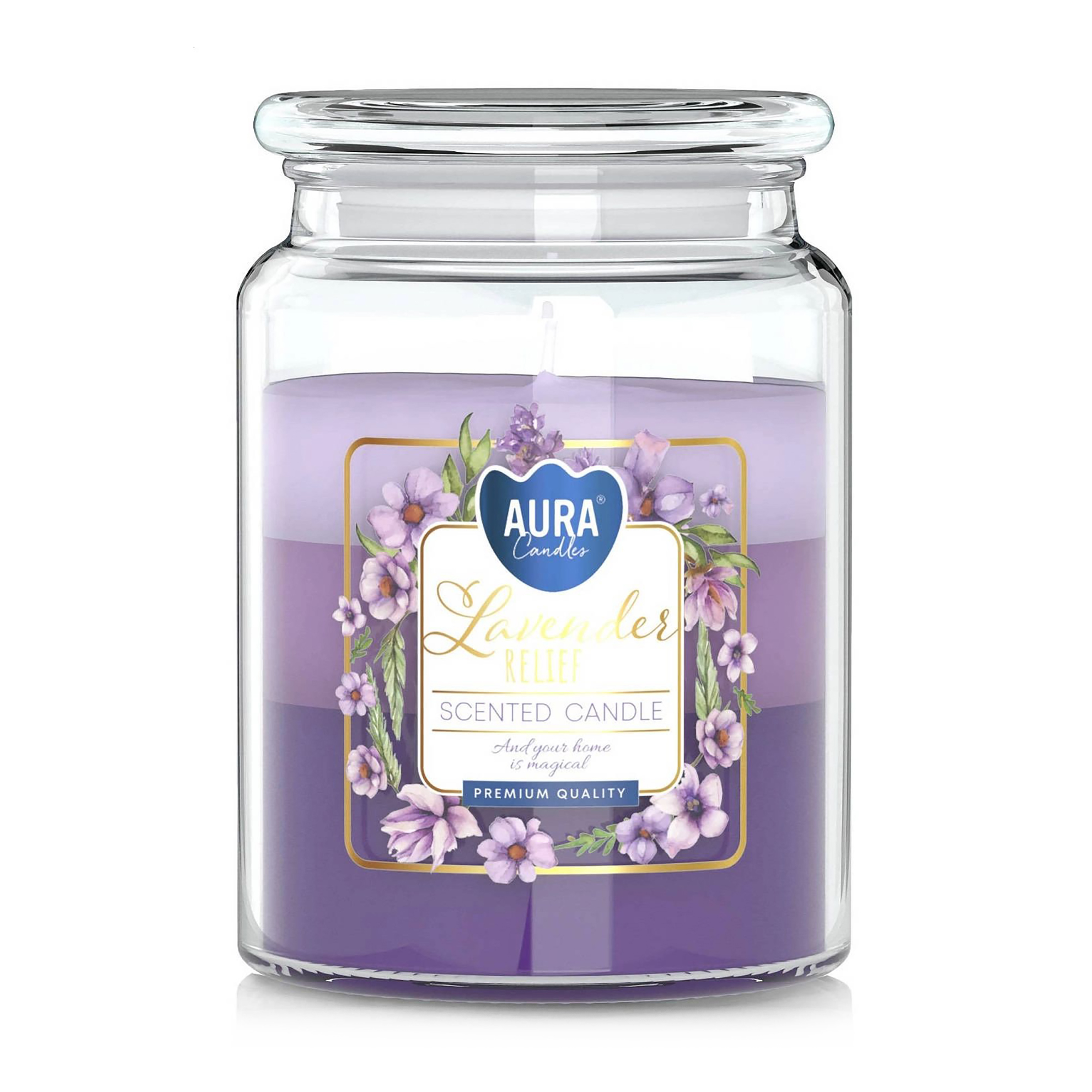 Ароматична свічка в банці Bispol Scented Candle Aura Lavender Relief, 500 г (snd99t-385)